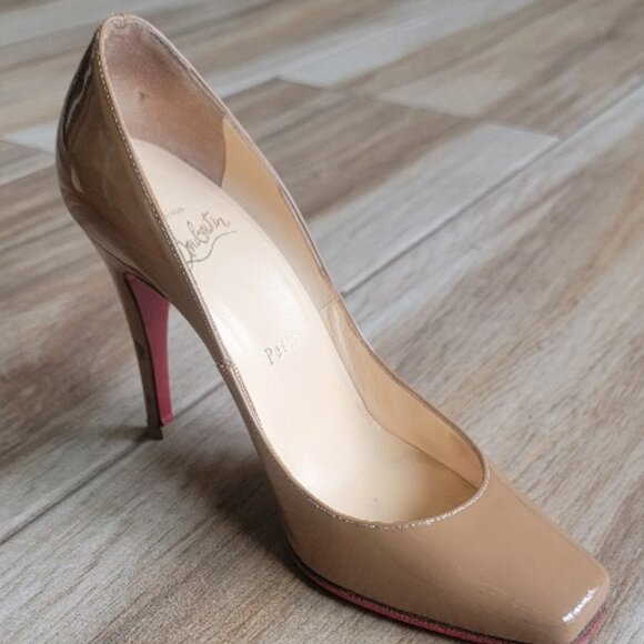 Christian Louboutin Nude Square Toe Patent leather Pumps Eur. 36 - Picture 4 of 16